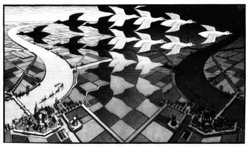 M.C. Escher: Tag und Nacht